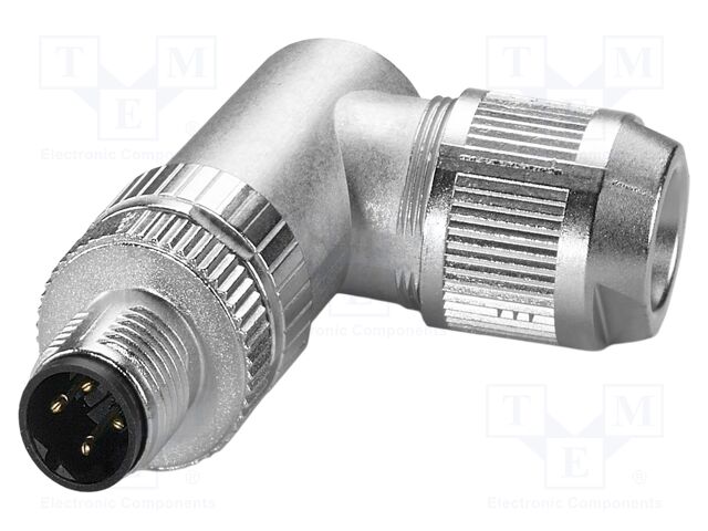 Connector: M12; plug; PIN: 4; 48V; angled; IP65; push-lock; D code; 4A