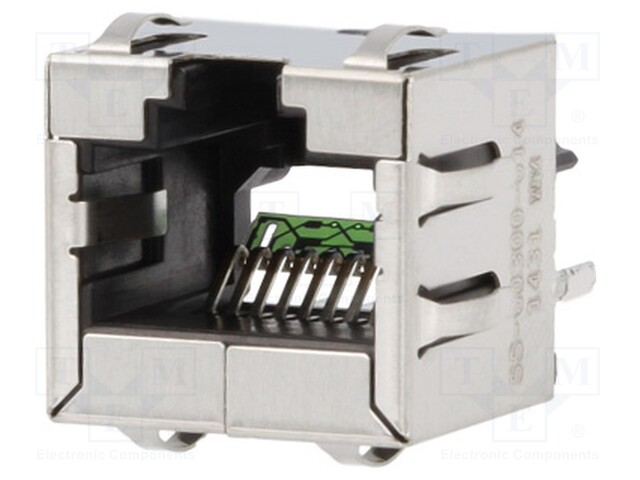 Socket; RJ45; PIN: 8; Cat: 6a; shielded; Layout: 8p8c; THT; on PCBs