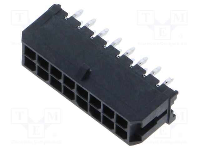Socket; wire-board; male; Micro-Fit 3.0; 3mm; PIN: 16; THT; 5A; 600V