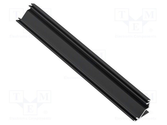 Profiles for LED modules; black; 1m; GALAX; aluminium; angular