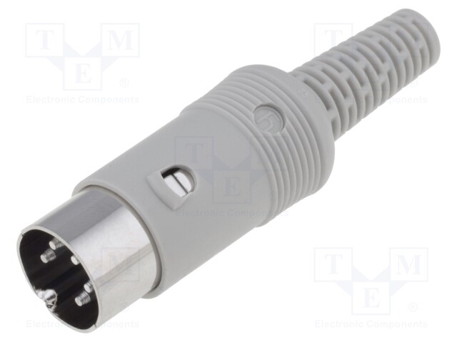 Plug; DIN; male; PIN: 5; Layout: 240°; straight; for cable; soldering