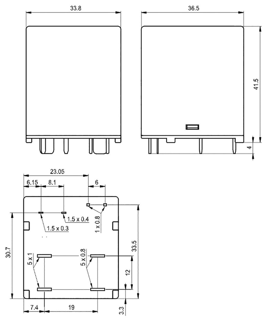 Relay: electromagnetic power; DPST-NO + SPST-NC; Ucoil: 12VDC