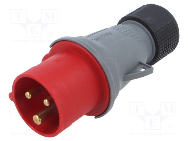 Connector: AC supply 3-phase; plug; male; straight; for cable
