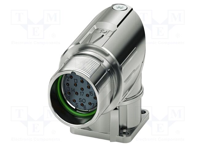 Connector: M23; socket; PIN: 16; crimped; angled; IP68; M23 PRO; 8A