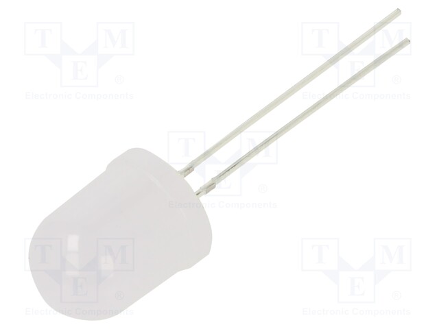 LED; 10mm; red; 14400÷18000mcd; 30°; Front: convex; Pitch: 2.54mm