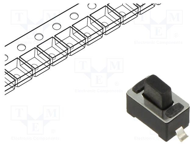 Microswitch TACT; SPST; Pos: 2; 0.05A/12VDC; SMT; 2.45N; 5.5mm