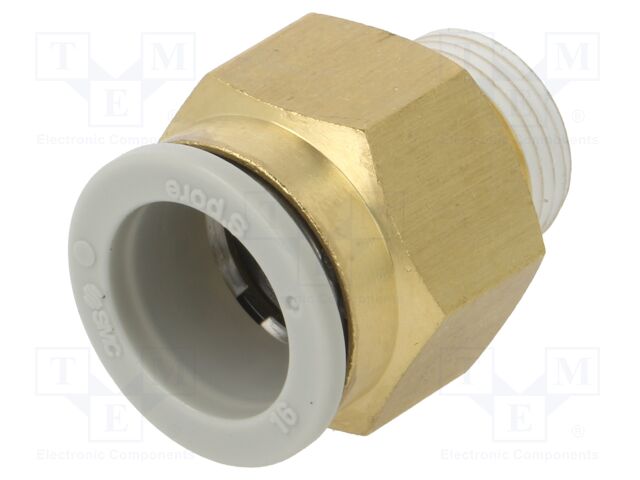 Push-in fitting; threaded,straight; R 3/8"; outside; -1÷10bar