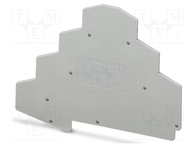 End piece; L: 73mm; W: 2.2mm; H: 98.5mm; Body: grey