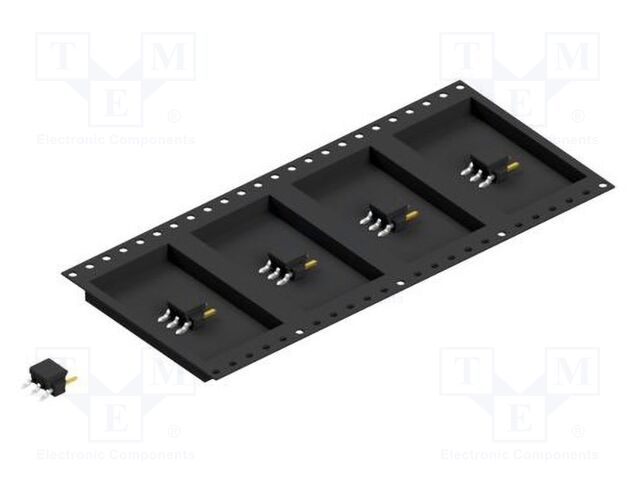 Connector: pin strips; pin header; male; PIN: 3; 2.54mm; SMT; 1x3