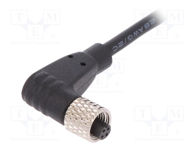 Connector: M5; plug; female; cables; PIN: 4; 1A; angled; IP67; 60V