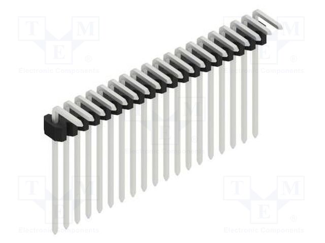 Connector: pin strips; pin header; male; PIN: 19; 1.27mm; THT; 1x19