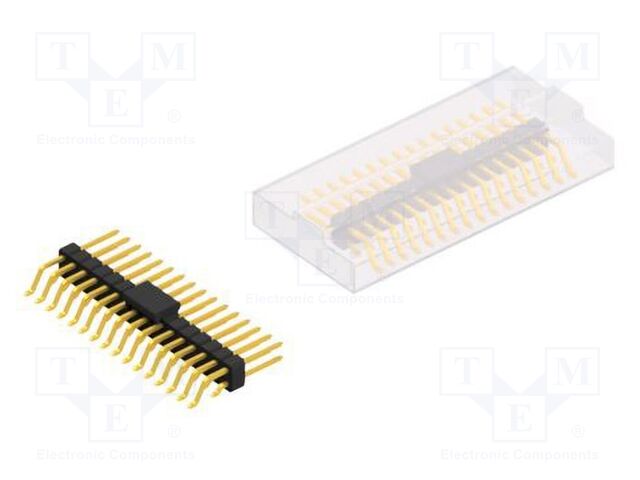 Connector: pin strips; pin header; male; PIN: 32; 2.54mm; SMT; 2x16