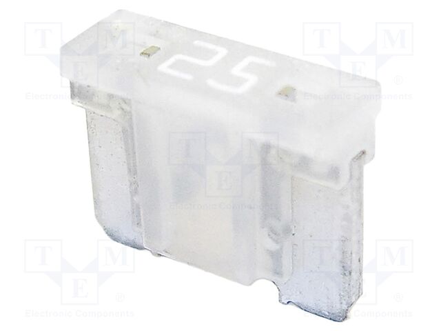 Fuse: fuse; 25A; 58VDC; automotive; 10.9mm; 10.9x3.8x8.73mm