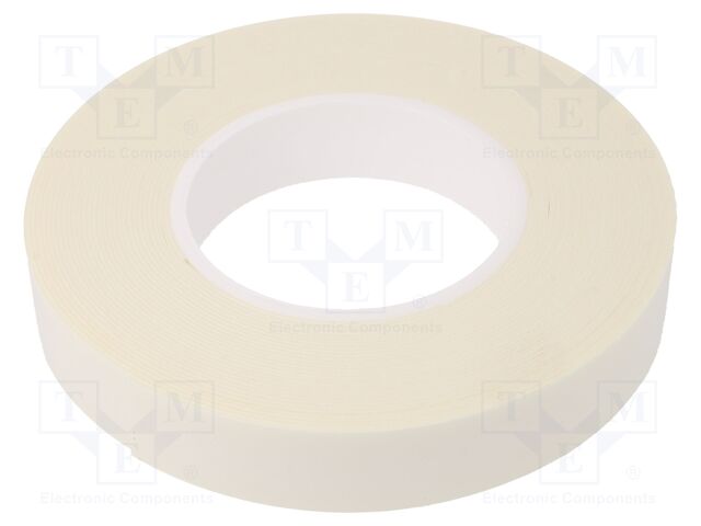 Tape: fixing; W: 25mm; L: 11m; Thk: 1mm; two-sided adhesive; white