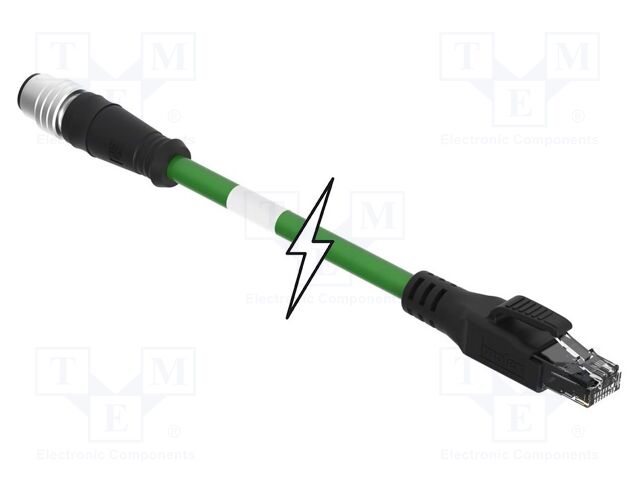 PIN: 4; RJ45 plug,M12 male; D code-Ethernet; Transition: adapter