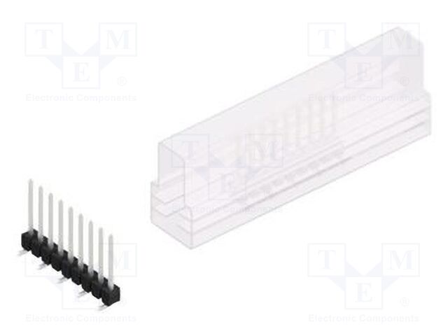 Connector: pin strips; pin header; male; PIN: 9; 2.54mm; SMT; 1x9