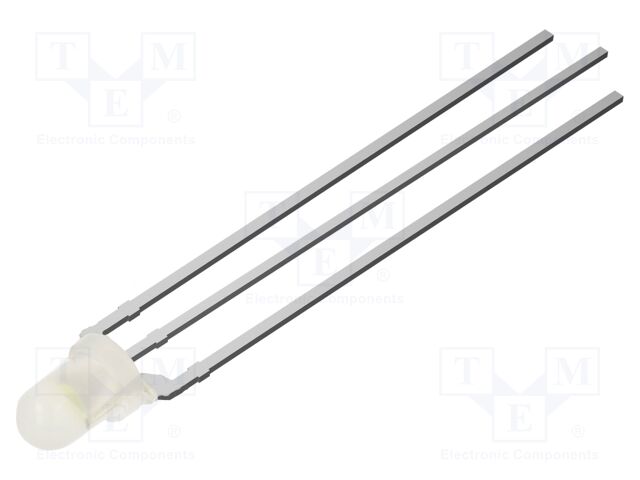 LED; white,orange; 3mm; 60°; Front: convex; 2.1÷2.6/2.9÷3.4VDC