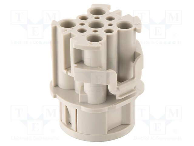 Connector: circular; female; Han F+B; PIN: 9; 4+4+PE; w/o contacts