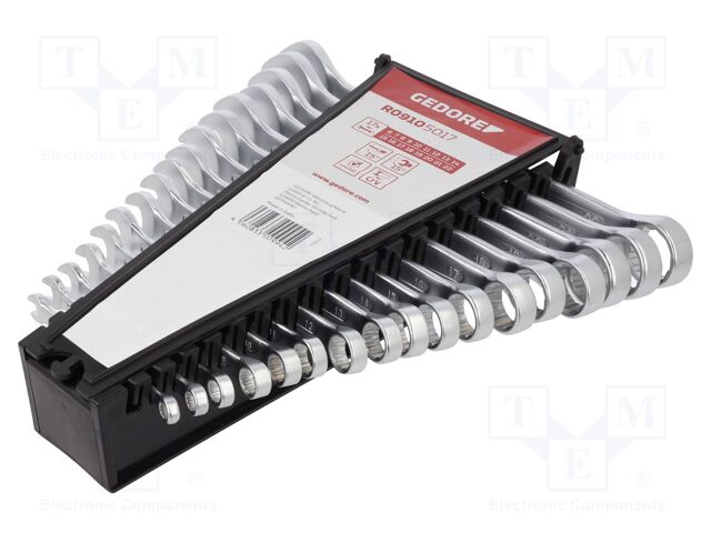 Double-sided; Chrom-vanadium steel; Plating: chromium; 17pcs.