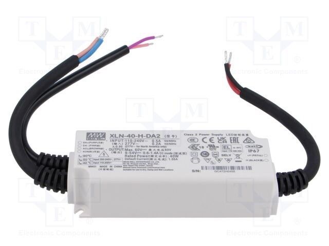 Power supply: switching; LED; 40W; IP67; XLN-40; -25÷90°C; OUT: 1