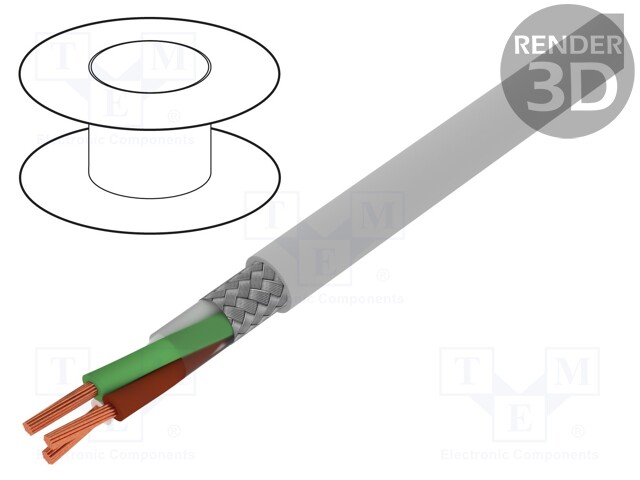 Wire; BiT LiHCH; 6x0,5mm2; tinned copper braid; LSZH; grey