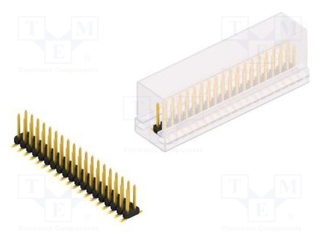 Connector: pin strips; pin header; male; PIN: 38; 2mm; SMT; 2x19