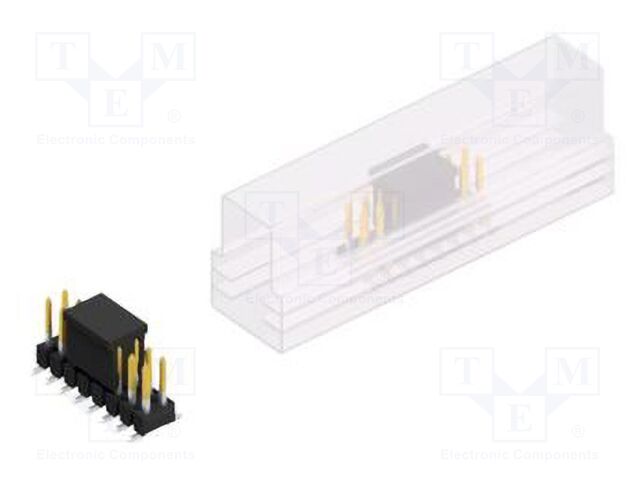 Connector: pin strips; pin header; male; PIN: 16; 2.54mm; SMT; 2x8