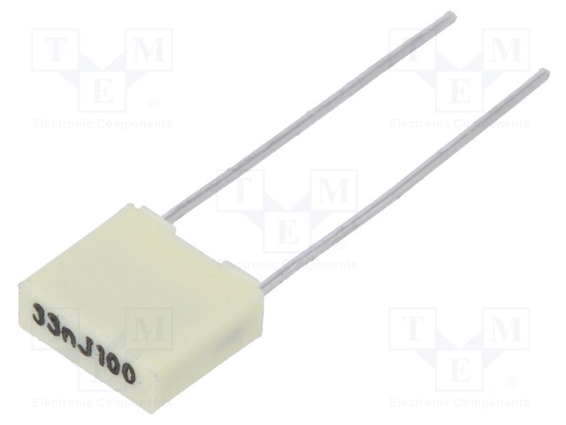 Capacitor: polyester; 33nF; 63VAC; 100VDC; Pitch: 5mm; ±5%
