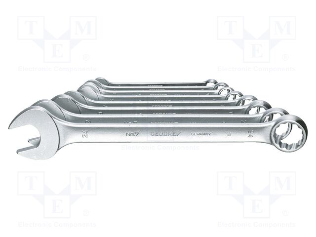 Wrench-set; combination spanner; Chrom-vanadium steel; 8pcs.