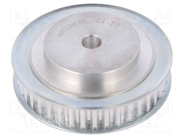Belt pulley; T5; W: 10mm; whell width: 21mm; Ø: 66mm; aluminium; ZRS