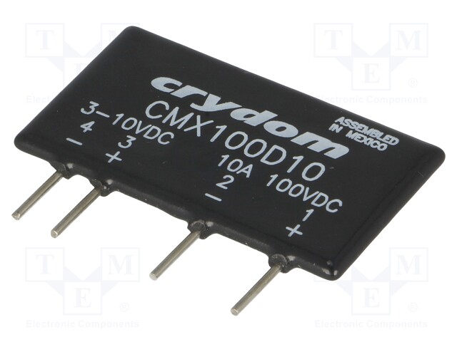 Relay: solid state; Ucntrl: 3÷10VDC; 10A; 0÷100VDC; THT; SIP