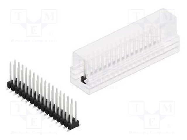 Connector: pin strips; pin header; male; PIN: 34; 2.54mm; SMT; 2x17