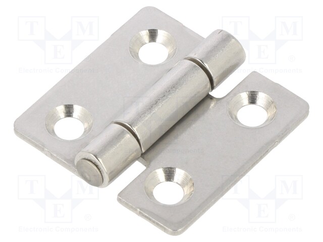 Hinge; Width: 30mm; stainless steel; H: 30mm; Holes pitch: 18/18mm