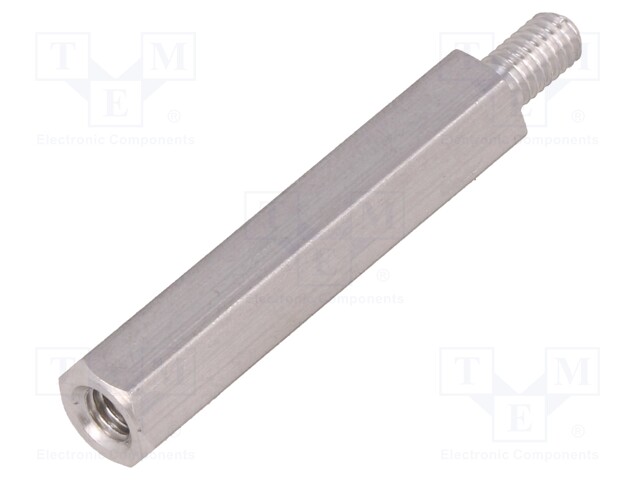 Screwed spacer sleeve; Int.thread: M4; 35mm; Ext.thread: M4