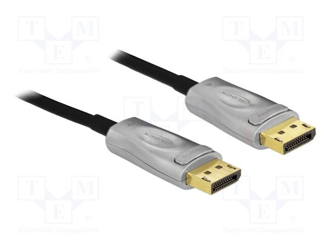 Cable; DisplayPort plug,both sides; LSZH; Len: 50m; black; silver