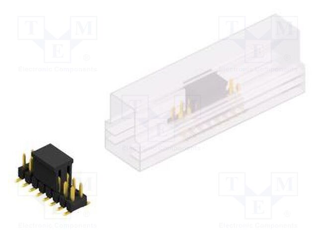 Connector: pin strips; pin header; male; PIN: 16; 2.54mm; SMT; 2x8