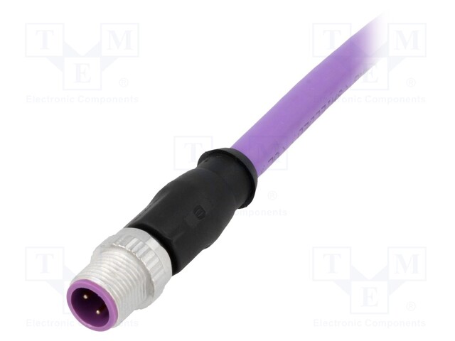 Plug; M12; PIN: 4; male; B code-Profibus; 2m; Insulation: PVC; cables