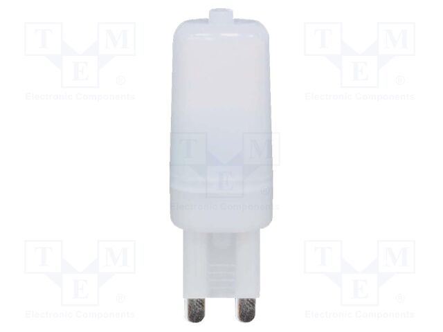 LED lamp; white cold; G9; 220÷240VAC; 200lm; P: 2.2W; 300°; 6500K