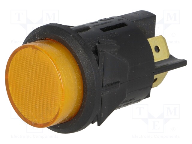 Switch: push-button; Pos: 2; DPST-NO; 16A/250VAC; 16A/28VDC; orange