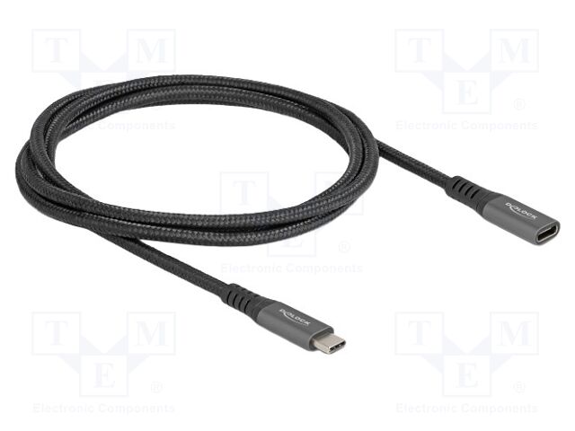 Cable; bidirectional; USB C socket,USB C plug; gold-plated; 1m