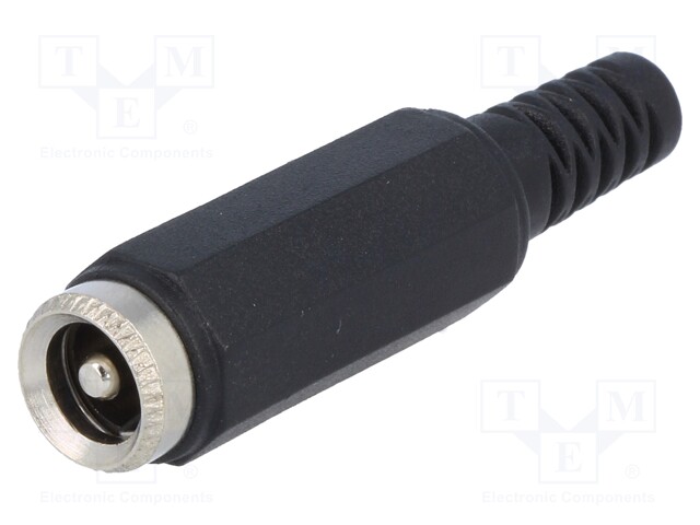 Plug; DC supply; male; 5,5/2,5mm; 5.5mm; 2.5mm; for cable; straight
