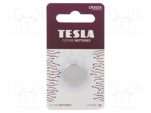 Battery: lithium; 3V; CR2025,coin; non-rechargeable; Ø20x2.5mm