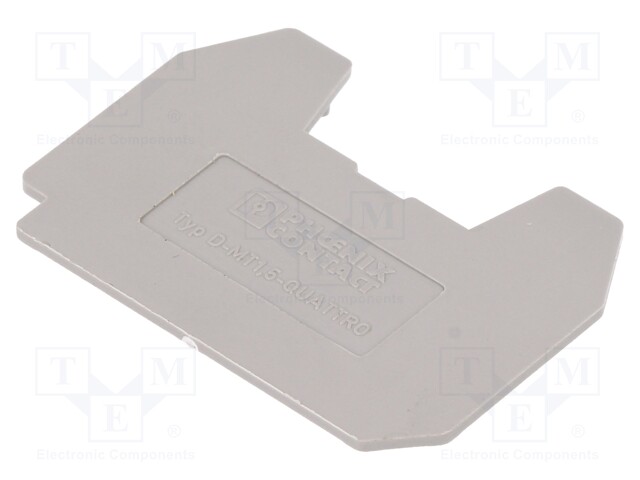 End piece; grey; Width: 1mm; polyamide; UL94V-0