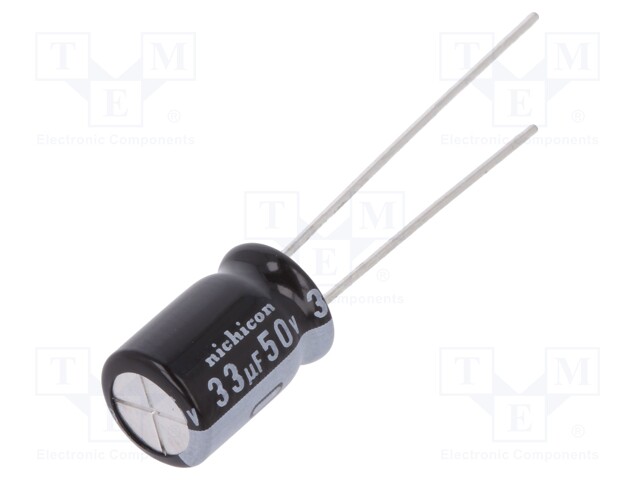 Capacitor: electrolytic; THT; 33uF; 50VDC; Ø8x11.5mm; Pitch: 3.5mm