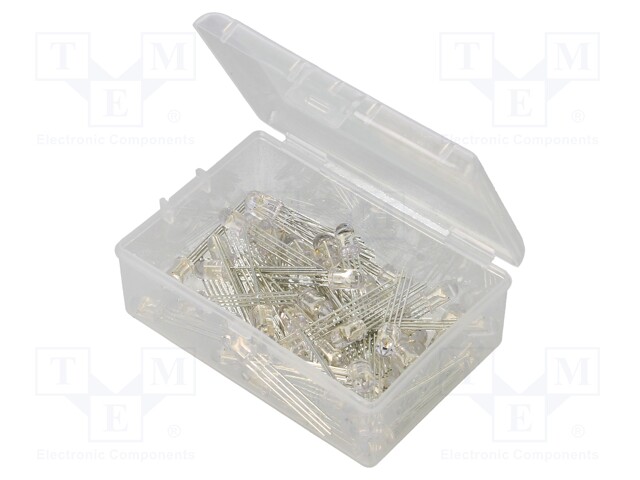 Kit: LED; 5mm; THT; 50pcs; RGB; 3÷15V; Kit: LED diode RGD x50; 30°