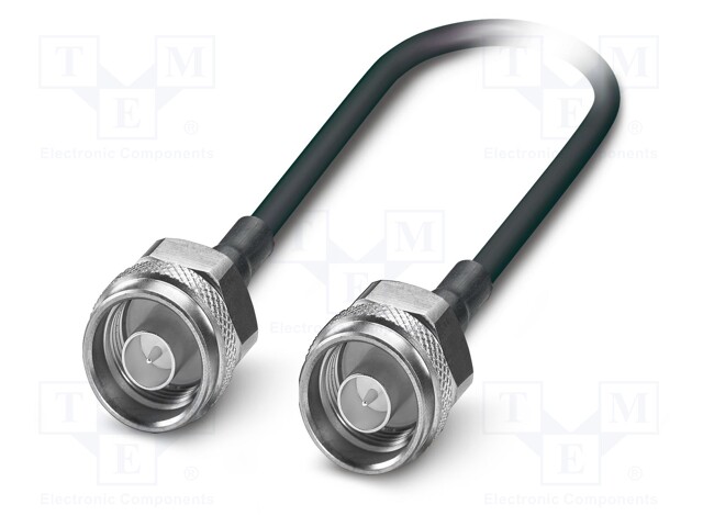 Cable; N male,both sides; FRNC; shielded connectors; black; 0.5m