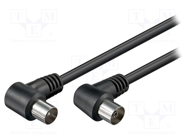 Cable; 75Ω; 2.5m; shielded, twofold; black