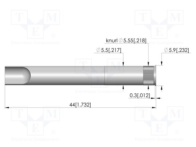 Test probe socket; silver plated; KS-621; 44mm; test needles
