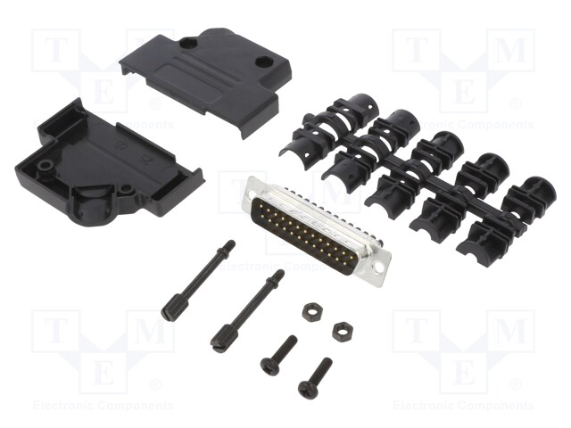 D-Sub; PIN: 25; male; unshielded; angled 45°; screw terminal