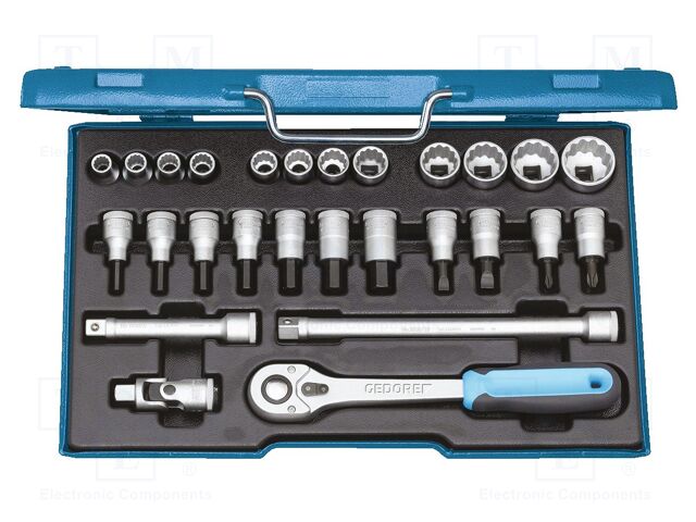 Wrench-set; 12-angles,rattle,socket spanner; 1/2"; 27pcs.